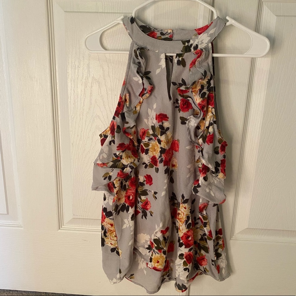 💖 halter floral tank top